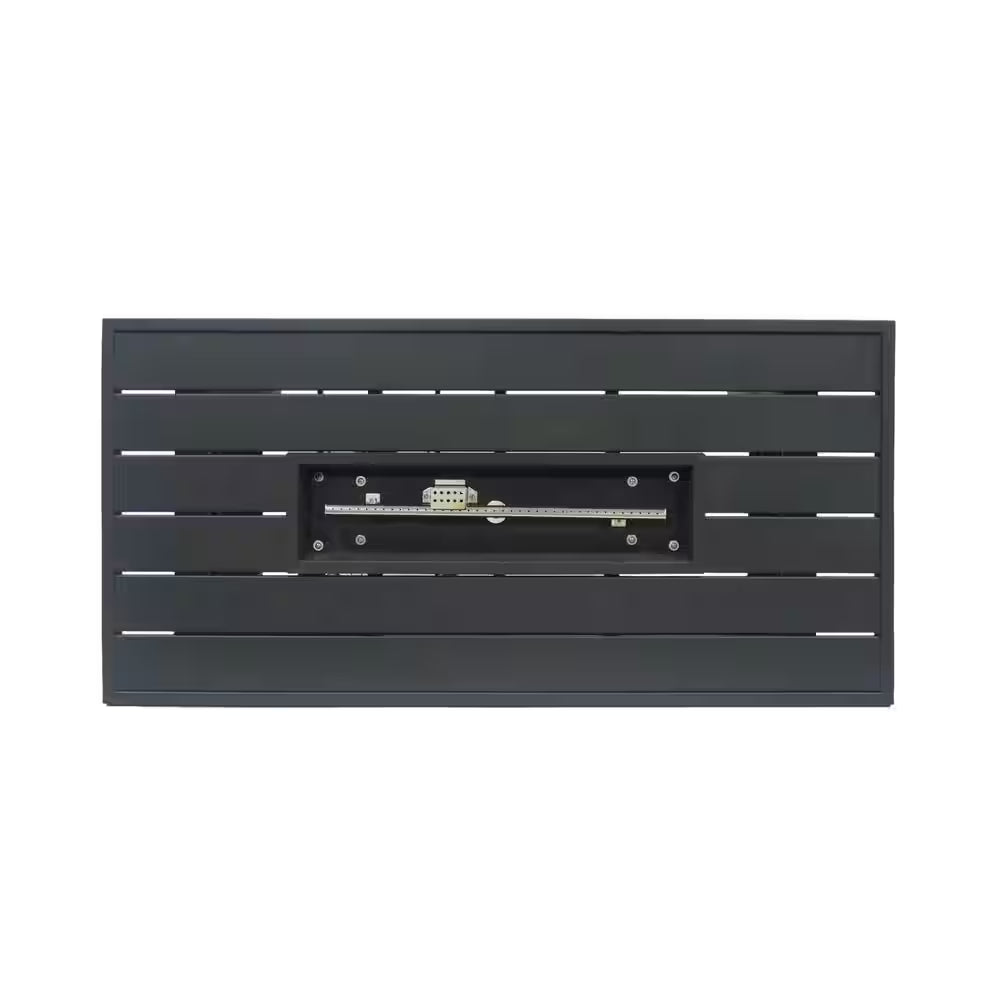 23 In. W X 47.25 In. L X 24 In. H Iron Rectangle Propane Burning Outdoor Fire Pit in Black