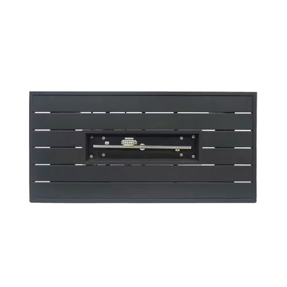 23 In. W X 47.25 In. L X 24 In. H Iron Rectangle Propane Burning Outdoor Fire Pit in Black