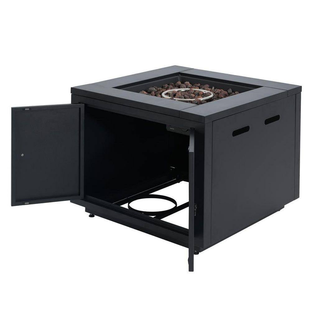 30 In. 40,000 BTU Black Steel Propane Outdoor Fire Pit