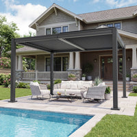 10X12/12X20Ft Louvered Pergola, Waterproof Roof All Weather Rust-Resistant Gazebo for Backyard Patio