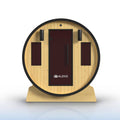 3-Person Capacity Outdoor White Finland Pine Wet/Dry Traditional Barrel Sauna with Black Accents
