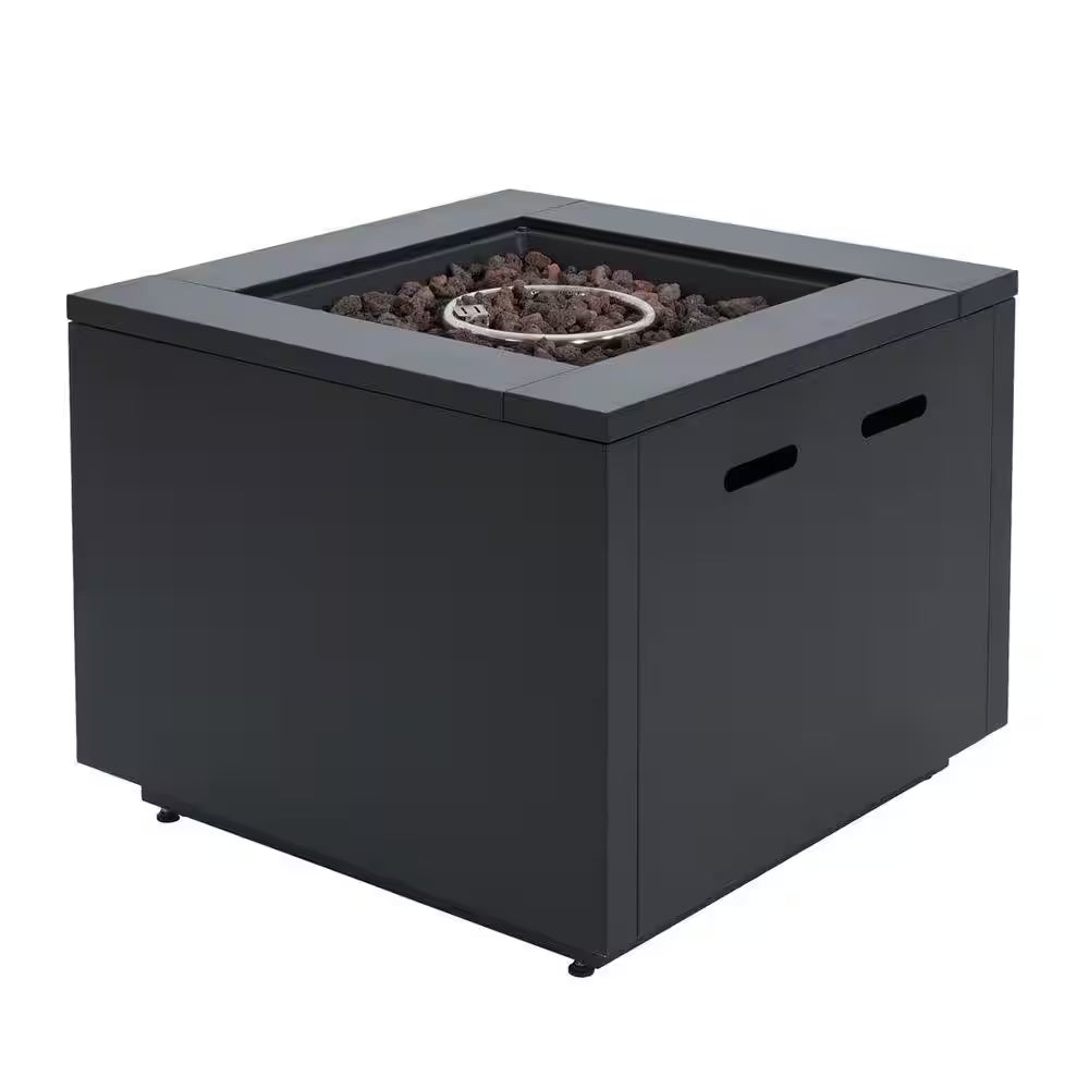 30 In. 40,000 BTU Black Steel Propane Outdoor Fire Pit